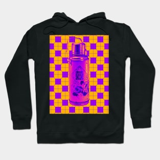 Vintage Thermos Hot Pink with Orange and Purple Tile Floor Pattern - Retro Hong Kong Hoodie